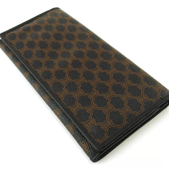 CELINE Long Wallet Macadam PVC ?~ Leather Authentic USED - Picture 2 of 9